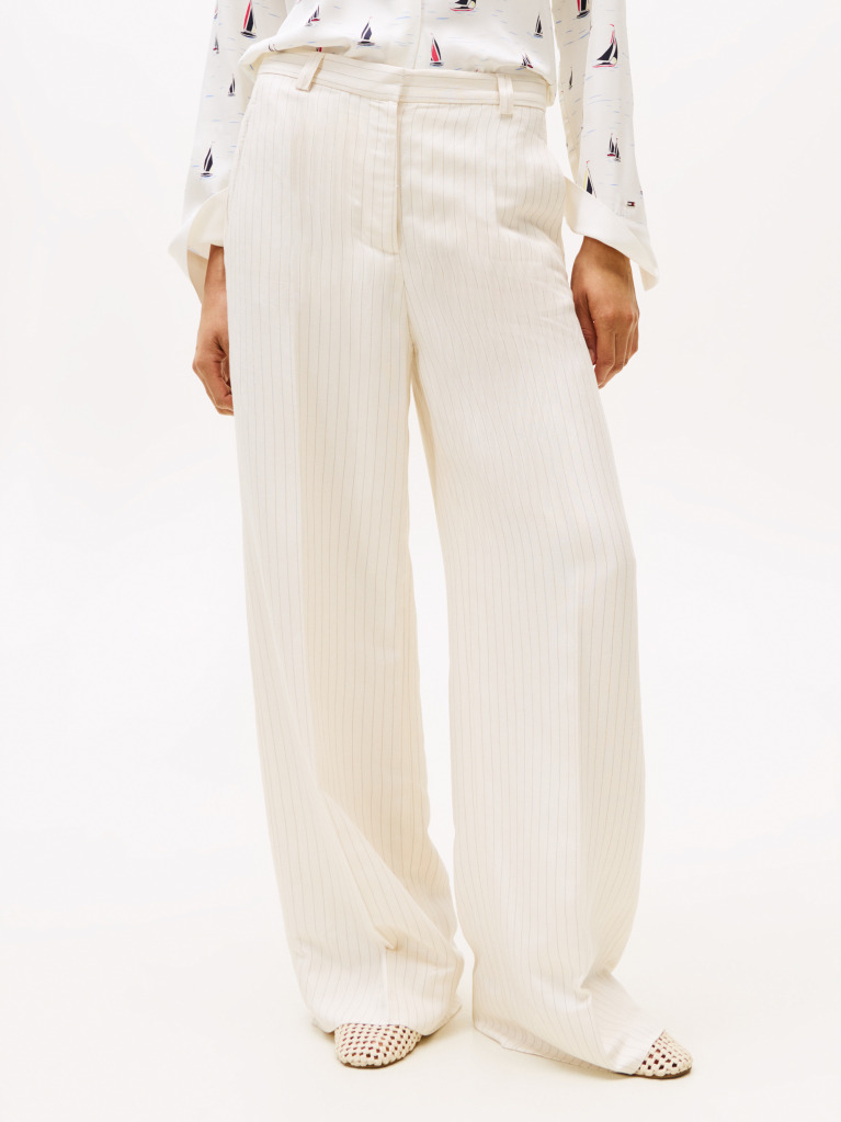 Multi Wide Leg Trousers With Linen  Women