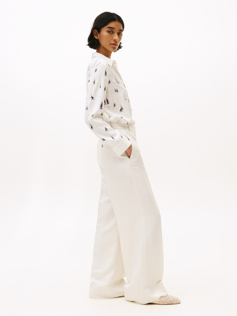 Multi Wide Leg Trousers With Linen  Women