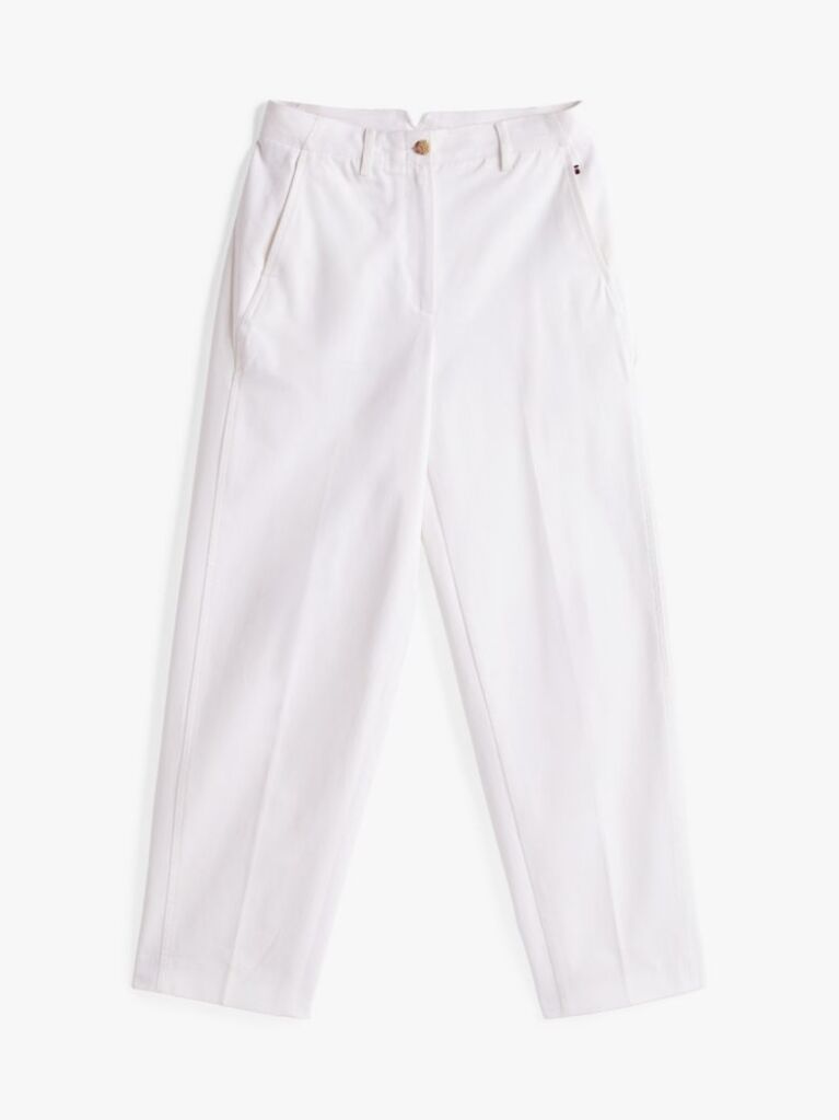 White Relaxed Straight Leg Chinos  Women