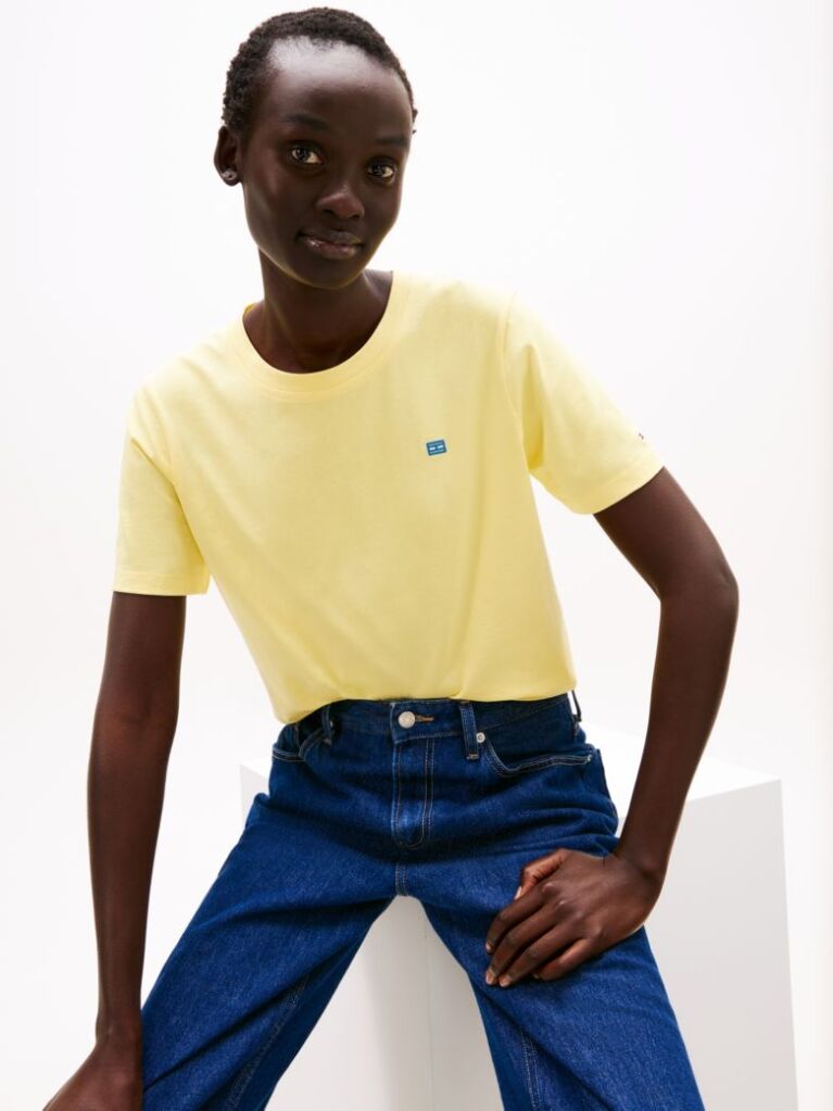 Yellow Contrast Flag T-Shirt  Women