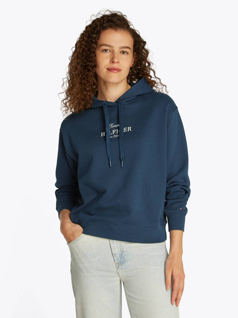 Blue Logo Embroidery Hoody  Women
