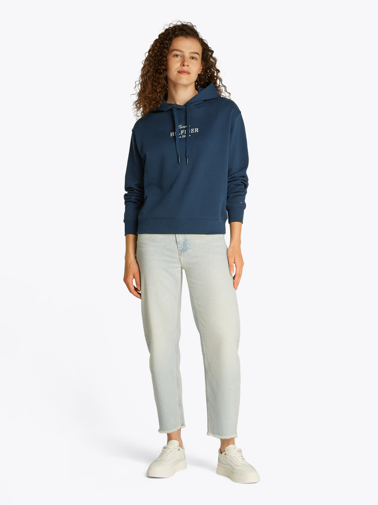 Blue Logo Embroidery Hoody  Women