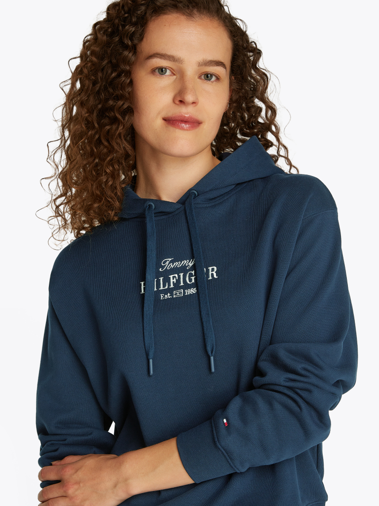 Blue Logo Embroidery Hoody  Women