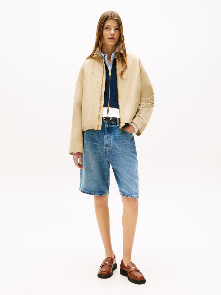 Beige Water Repellent Bomber Jacket  Women