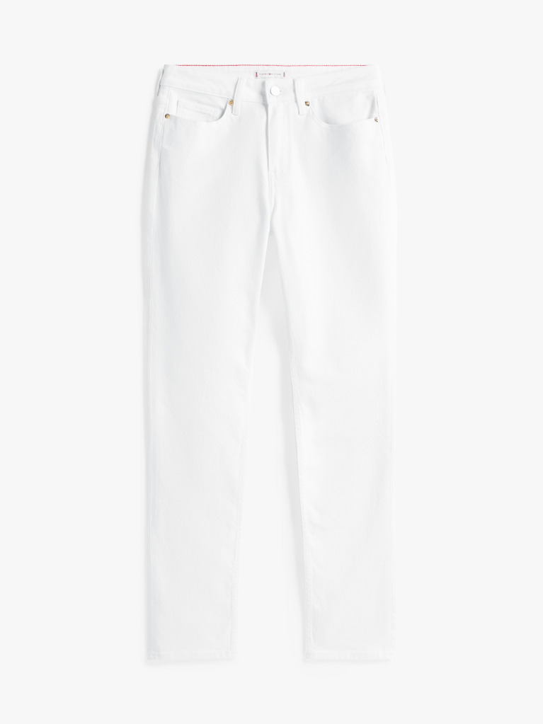 Άσπρο Denim Τζιν Παντελόνι Σε Slim Γραμμή  Γυναίκες