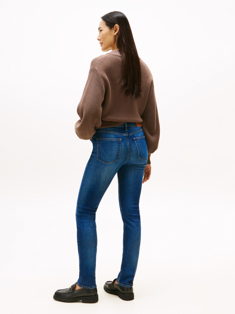 Blue Mid Rise Slim Fit Jeans  Women
