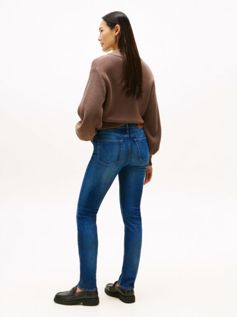 Blue Mid Rise Slim Fit Jeans  Women