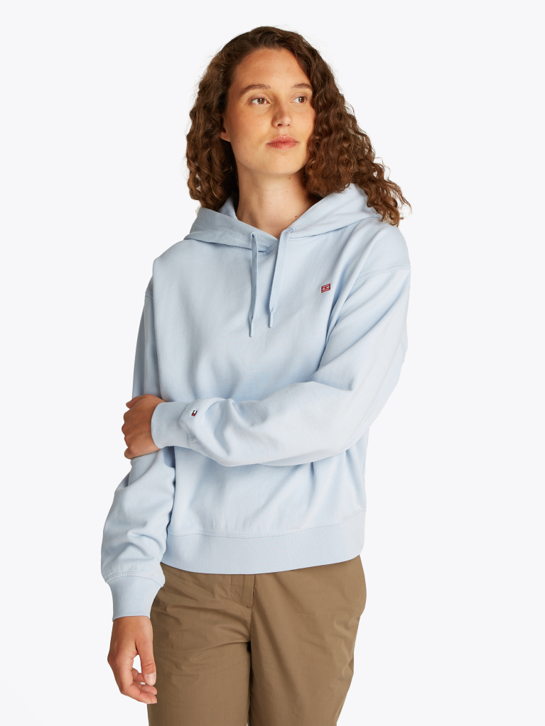 Μπλε Hoody Με Κεντητό Σημαιάκι Σε Αντίθεση  Γυναίκες