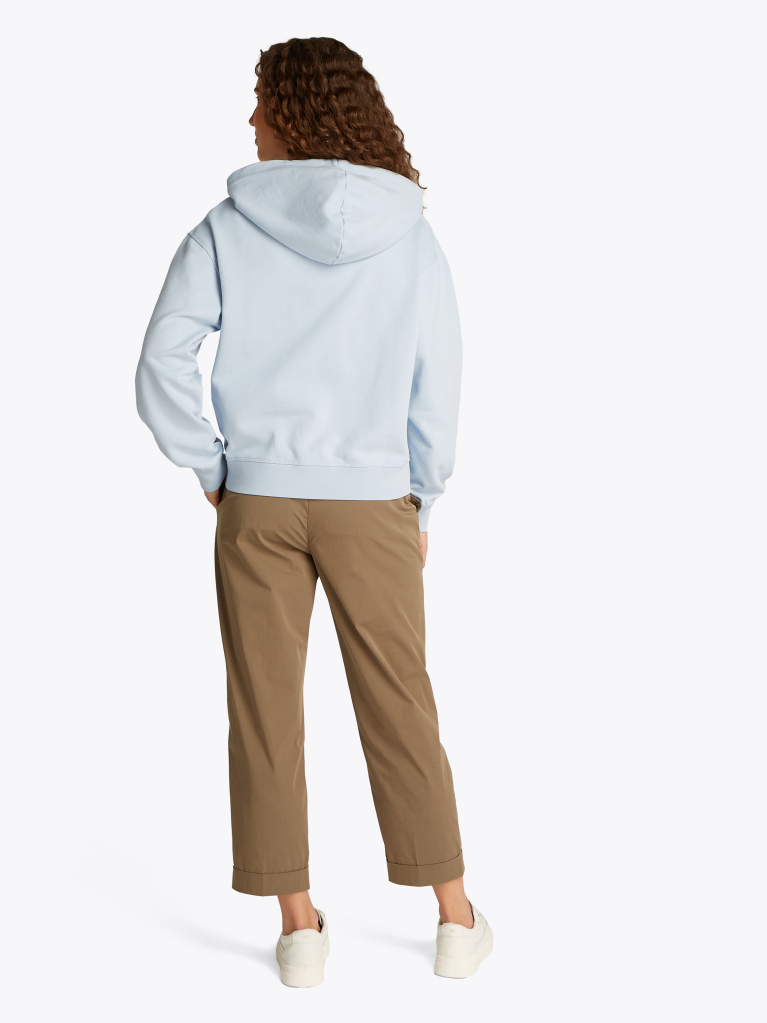 Μπλε Hoody Με Κεντητό Σημαιάκι Σε Αντίθεση  Γυναίκες