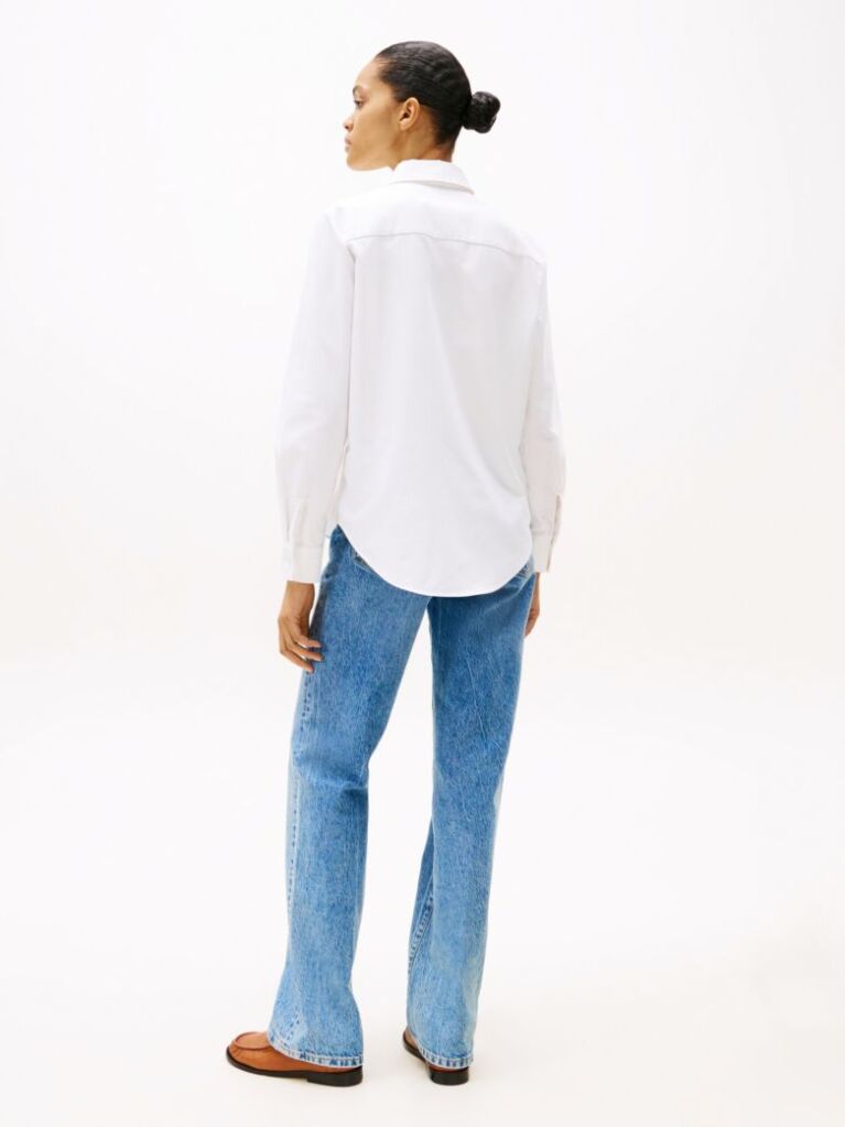 White Relaxed Fit Oxford Shirt  Women