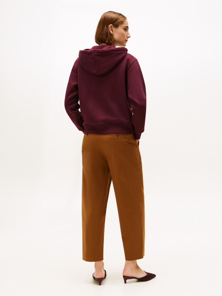 Red TH Crest Embroidery Gold-Tone Zip-Thru Hoody  Women