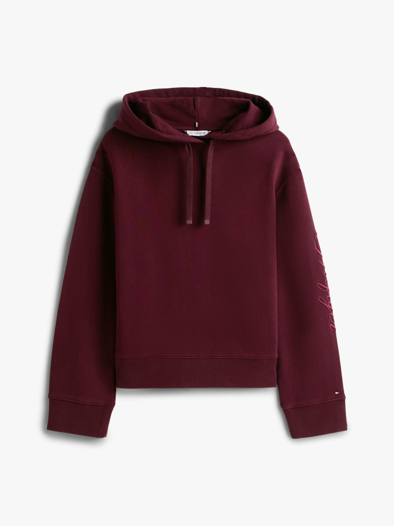 Κόκκινο Hoody Με Κεντητό Λογότυπο Και Κορδόνι  Γυναίκες