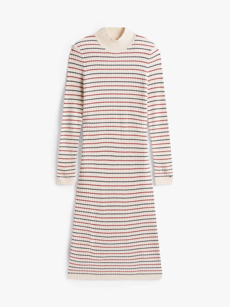 Multi Cable Knit Midi Jumper Dress With Cashmere  Women