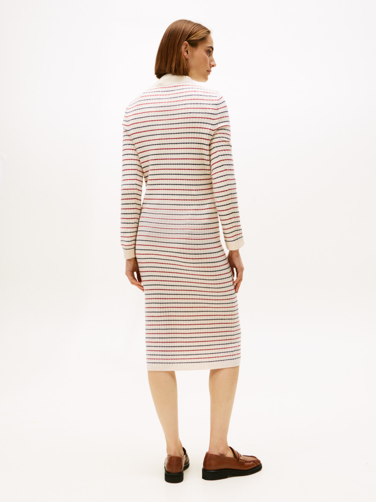 Multi Cable Knit Midi Jumper Dress With Cashmere  Women