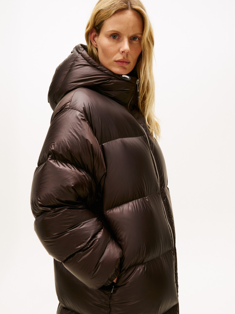 Brown Ultra Lightweight Down Ripstop Puffer Coat  Women