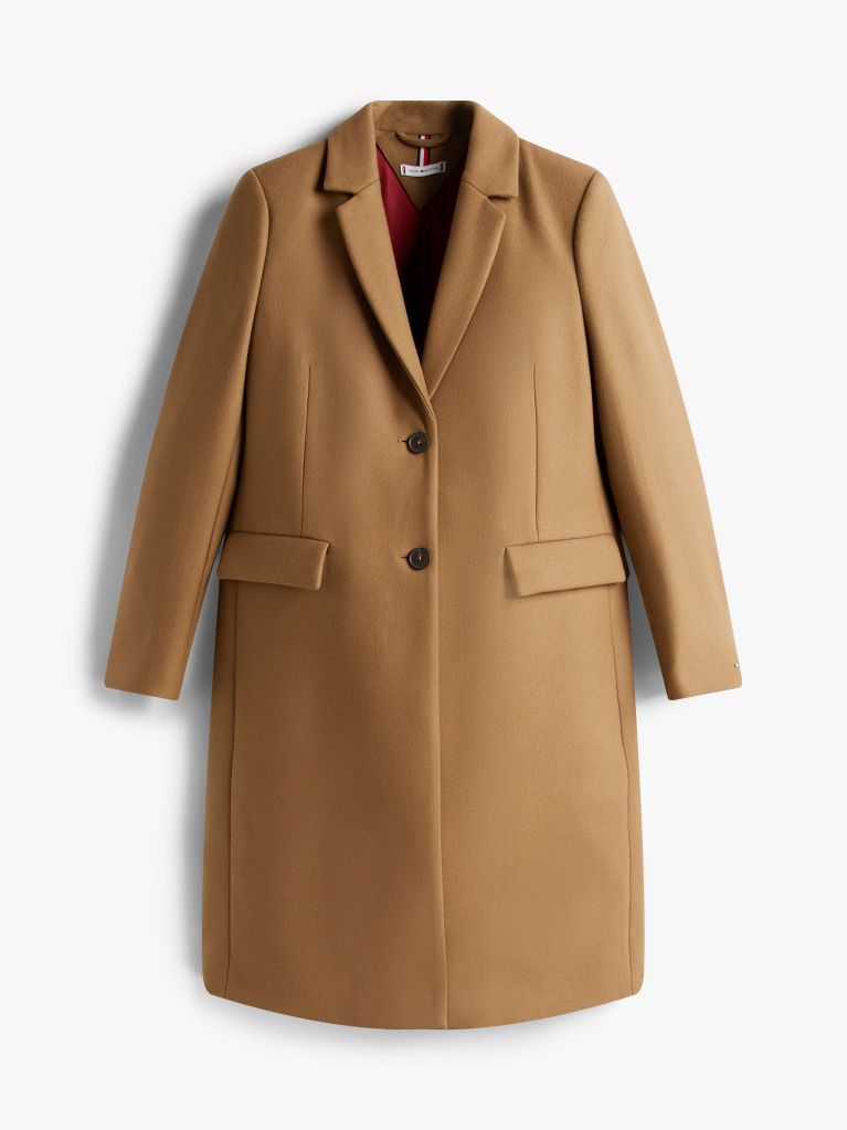 Brown Single Breasted Coat With Cashmere  Women