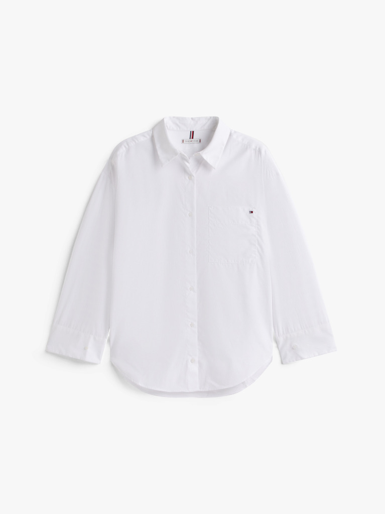 White Relaxed Fit Wide Sleeve Shirt  Women