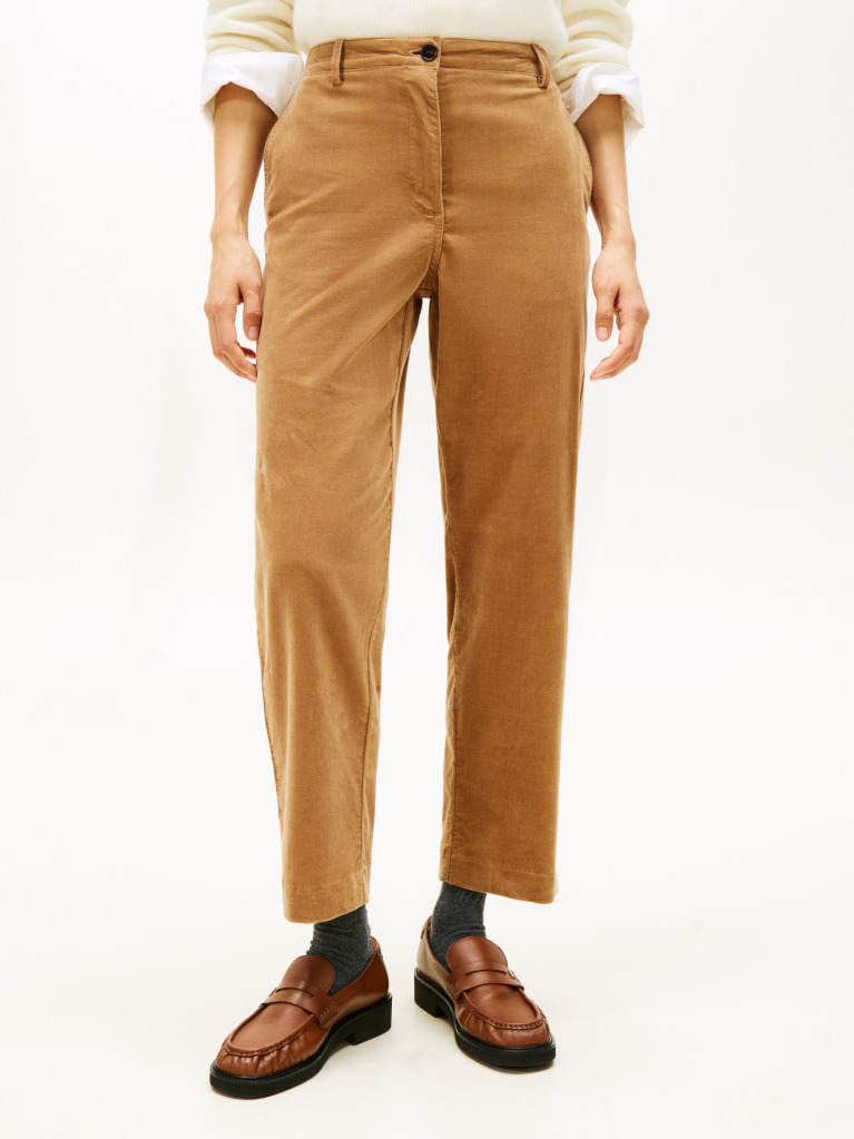 Καφέ Κοτλέ Παντελόνι Σε Slim Ίσια Γραμμή  Γυναίκες
