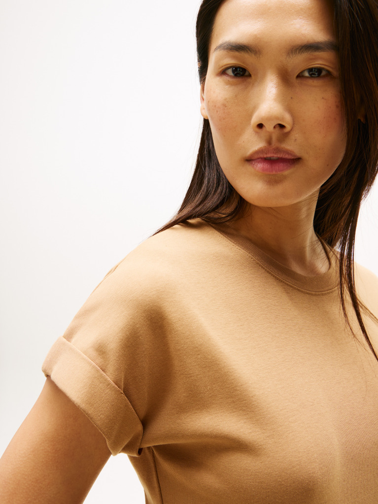 Brown Gold-Tone Button Midi Dress  Women