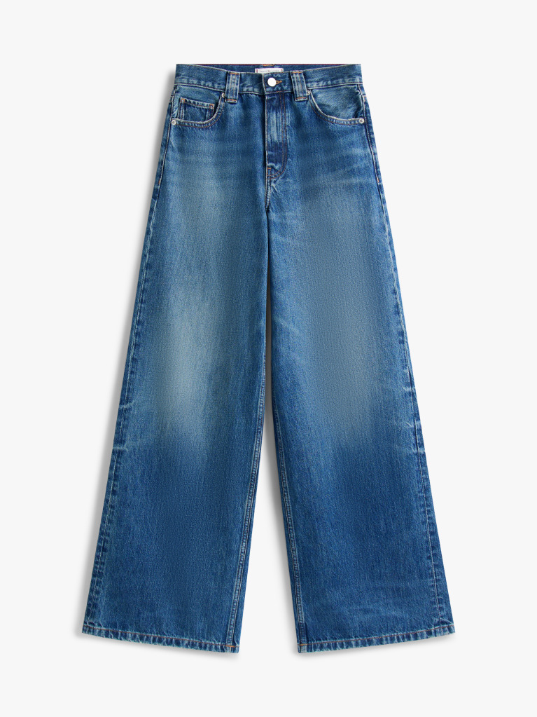 Blue 70s High Rise Wide Leg Jeans  Women