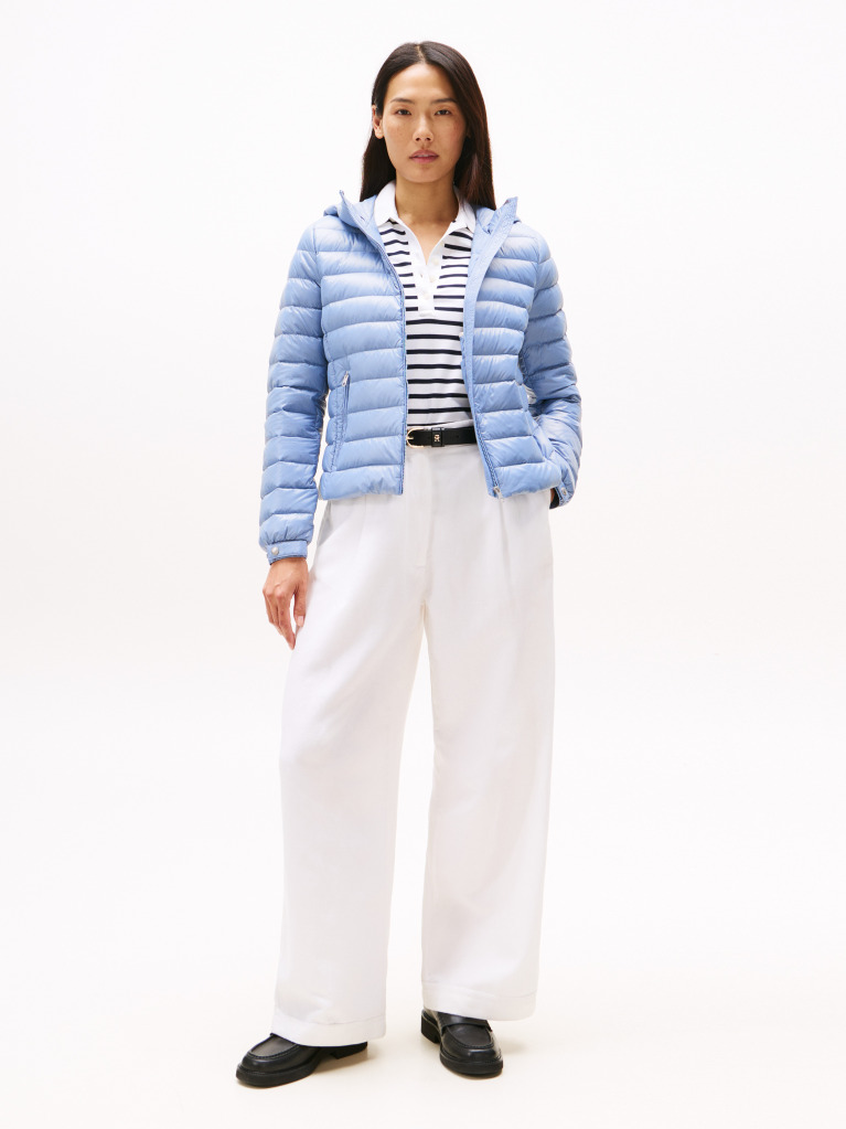 Blue Down Regular Hooded Jacket  Women