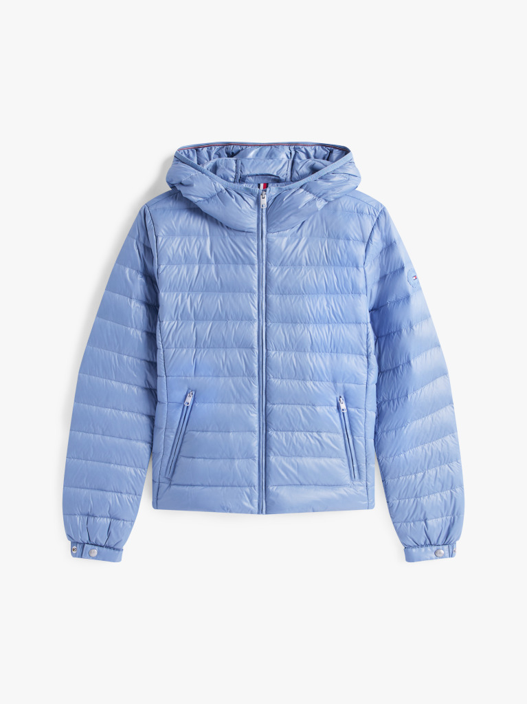 Blue Down Regular Hooded Jacket  Women