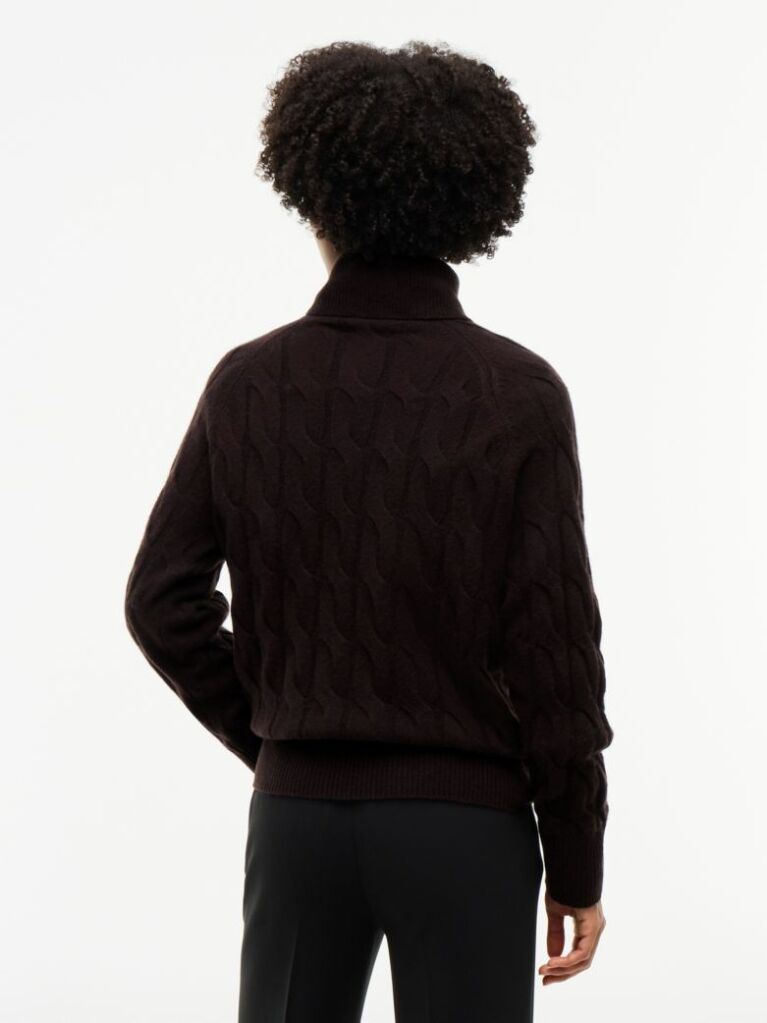 Brown Cable Knit Soft Wool Relaxed Jumper  Women