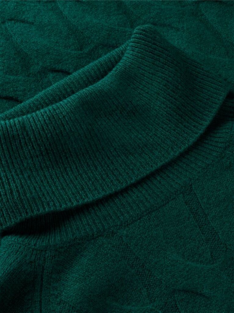 Green Cable Knit Soft Wool Relaxed Jumper  Women