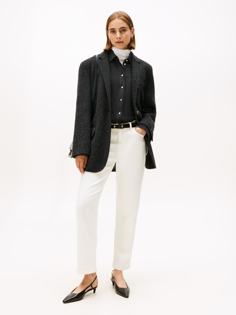 Γκρι Μάλλινο Oversized Blazer  Γυναίκες