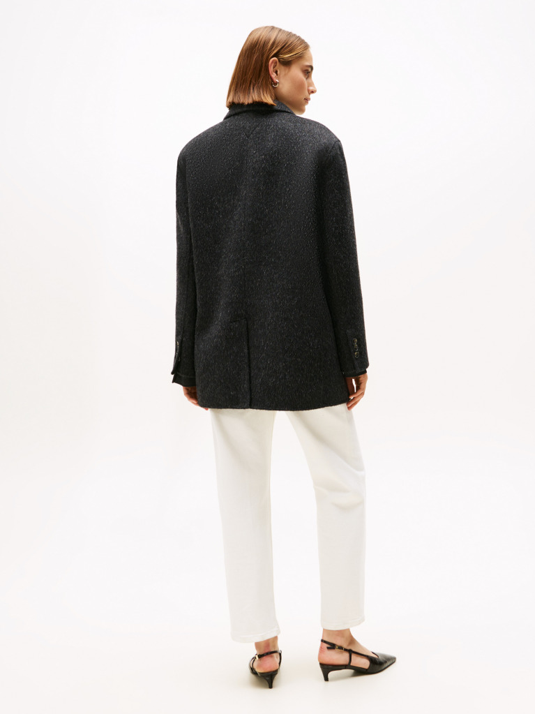 Γκρι Μάλλινο Oversized Blazer  Γυναίκες