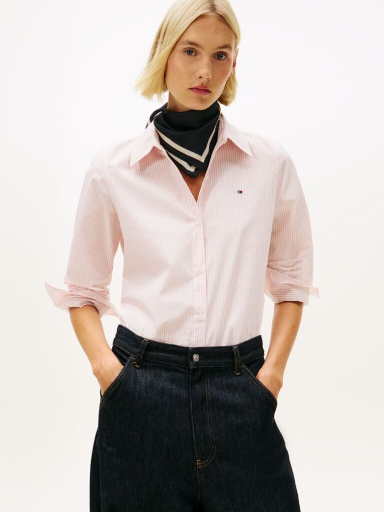 Pink Regular Fit Poplin Shirt  Women