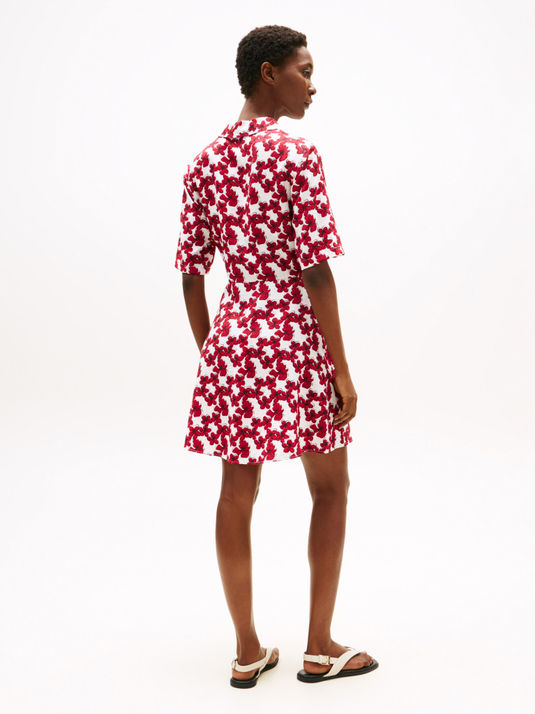 Multi Textured Tie Front Mini Shirt Dress  Women