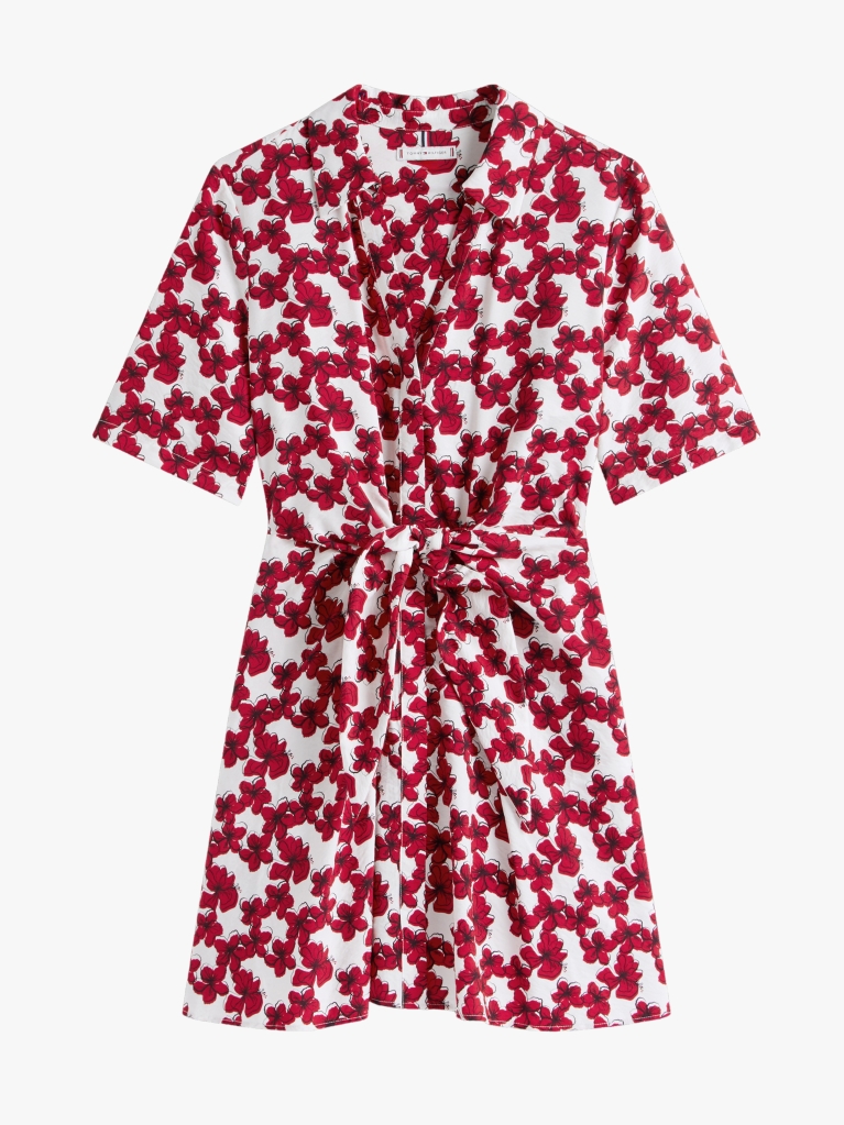 Multi Textured Tie Front Mini Shirt Dress  Women