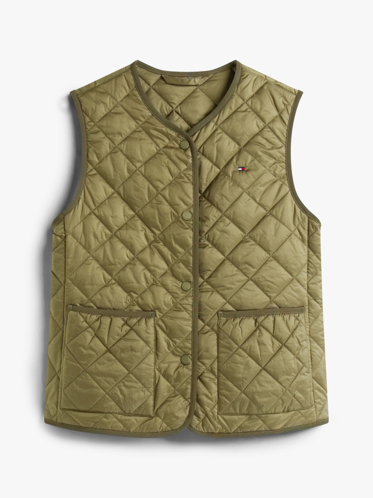Green Lightweight Padded Quilted Gilet  Women