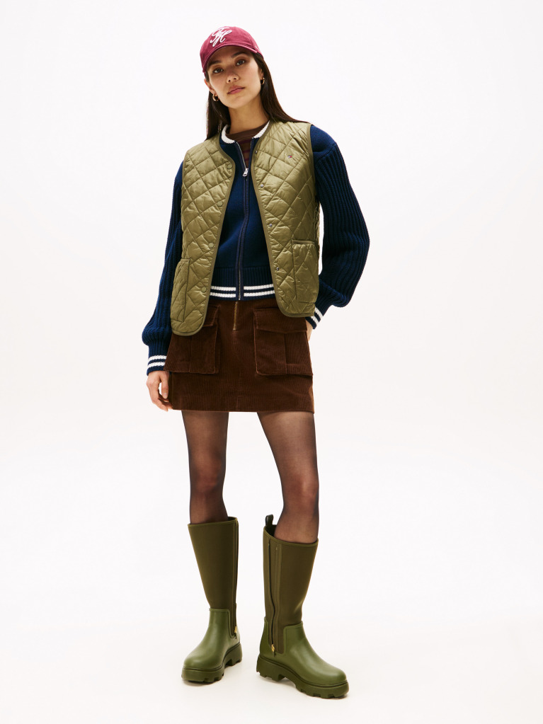 Green Lightweight Padded Quilted Gilet  Women