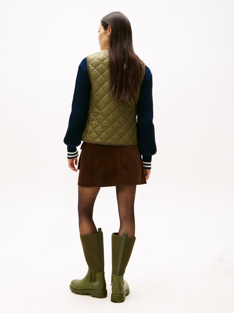 Green Lightweight Padded Quilted Gilet  Women