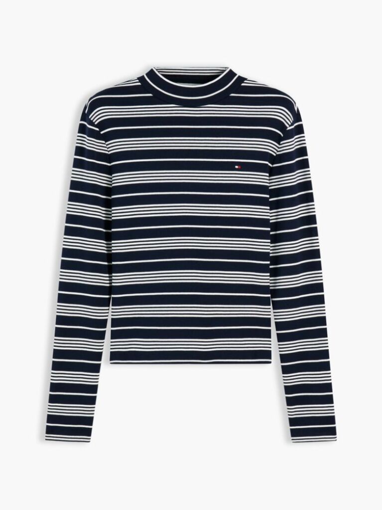 Multi Mock Neck Slim Long Sleeve Top  Women