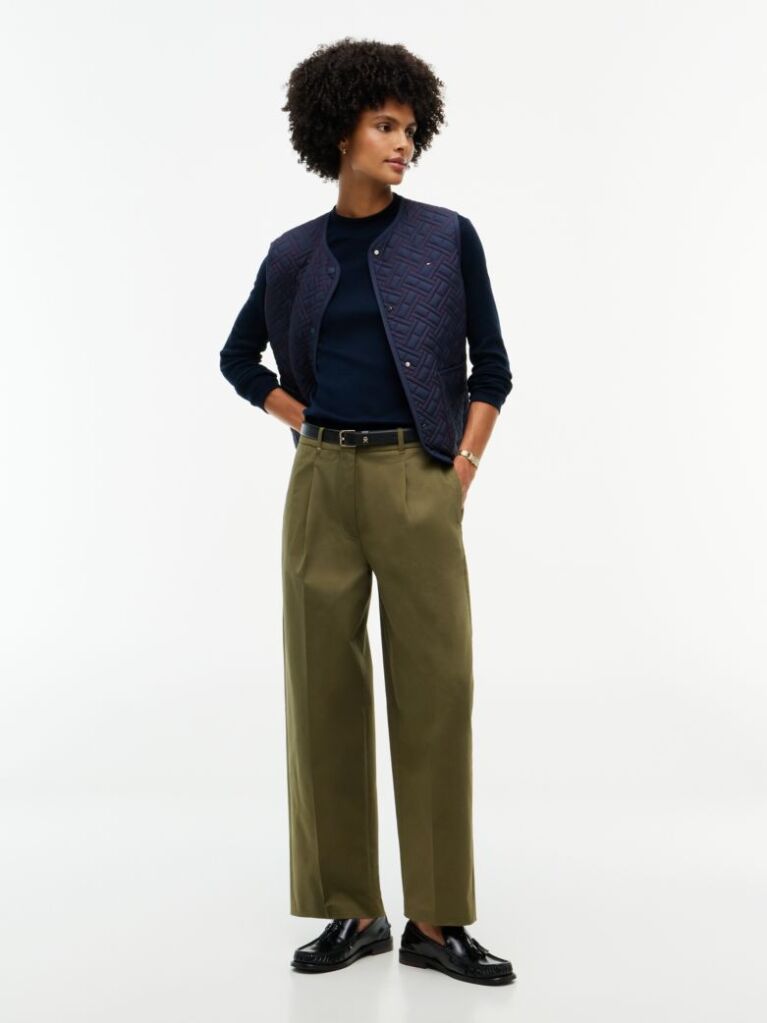 Blue Mock Neck Slim Long Sleeve Top  Women