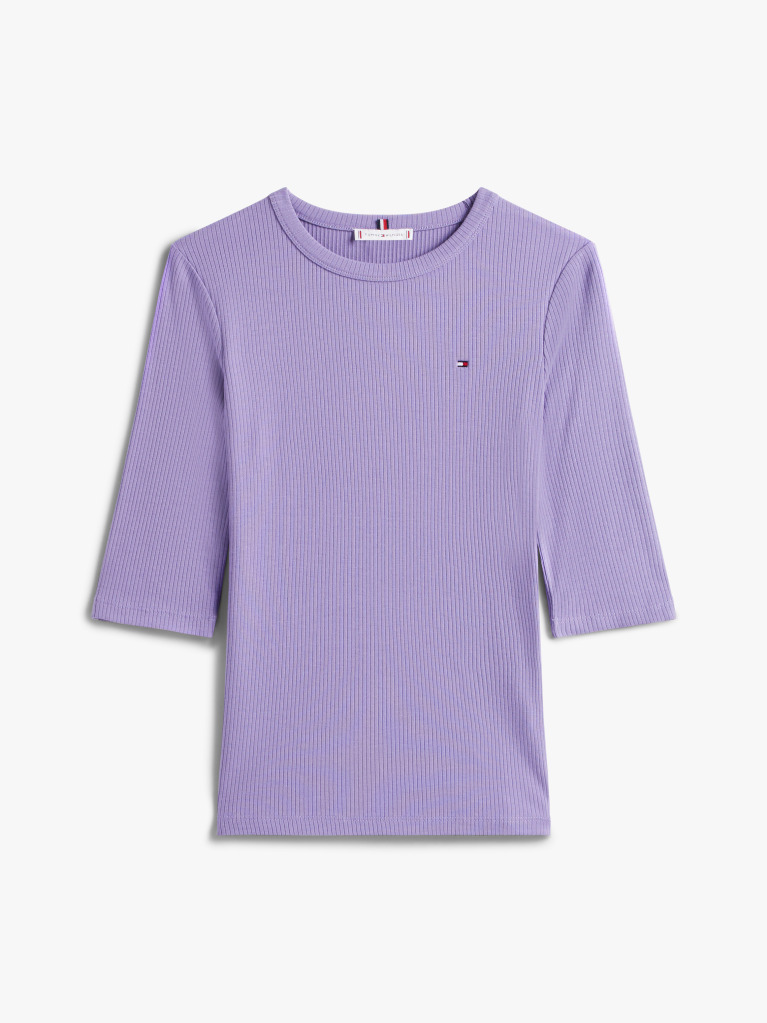 Μωβ Ριμπ T-Shirt Σε Slim Γραμμή  Γυναίκες