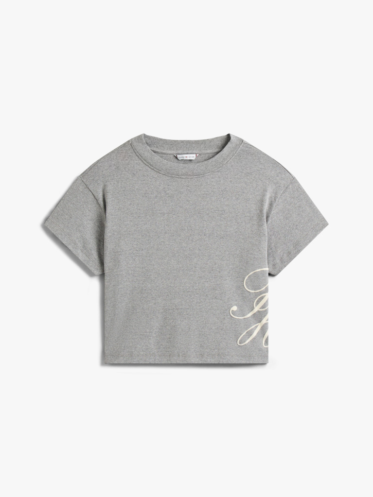 Γκρι Άνετο T-Shirt Με Appliqué Λογότυπο  Γυναίκες