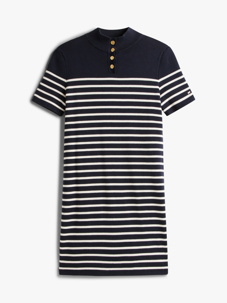 Multi Jersey Mock Neck Mini Jumper Dress  Women