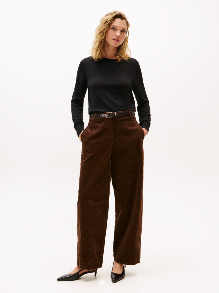 Black Boat Neck Pure Wool Jumper  Women