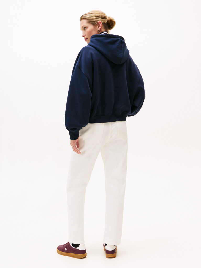Μπλε Άνετο Fleece Hoody Με Λογότυπο  Γυναίκες
