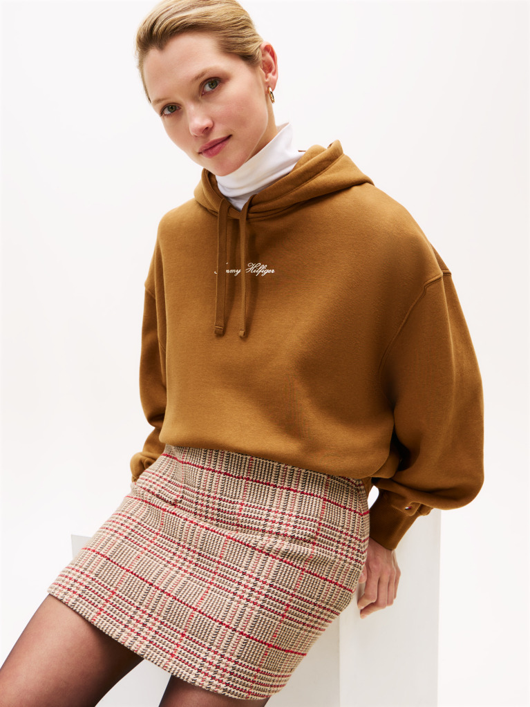 Χακί Άνετο Fleece Hoody Με Λογότυπο  Γυναίκες