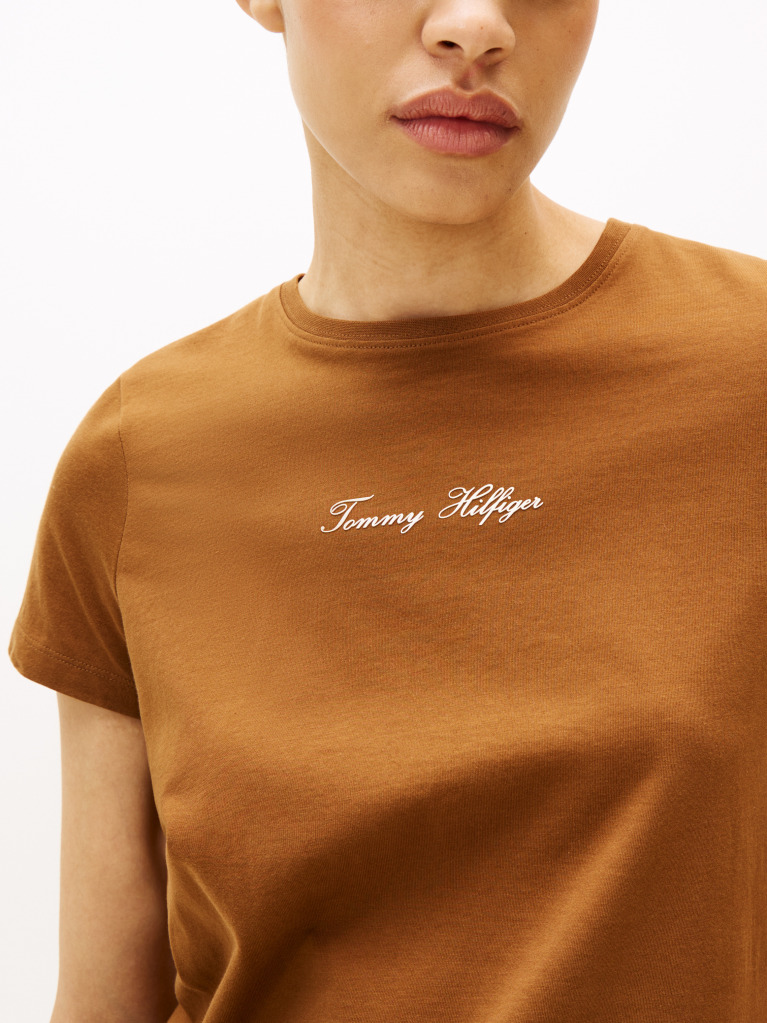 Χακί T-Shirt Με Λογότυπο  Γυναίκες