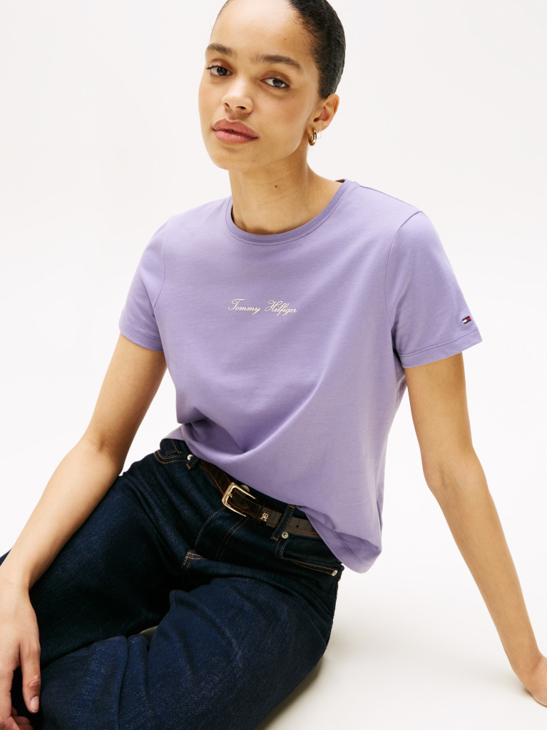 Purple Textured Logo T-Shirt  Women