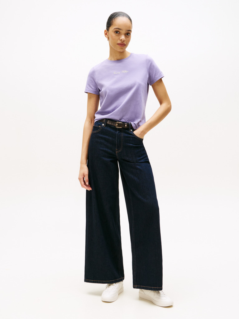 Purple Textured Logo T-Shirt  Women