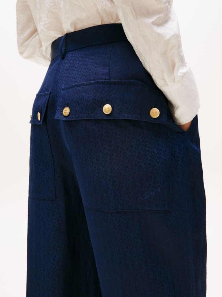 Blue The Runway Collection Linen Blend Cargo Trousers  Women