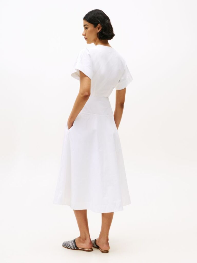 White The Runway Collection Slim Midi Shirt Dress  Women