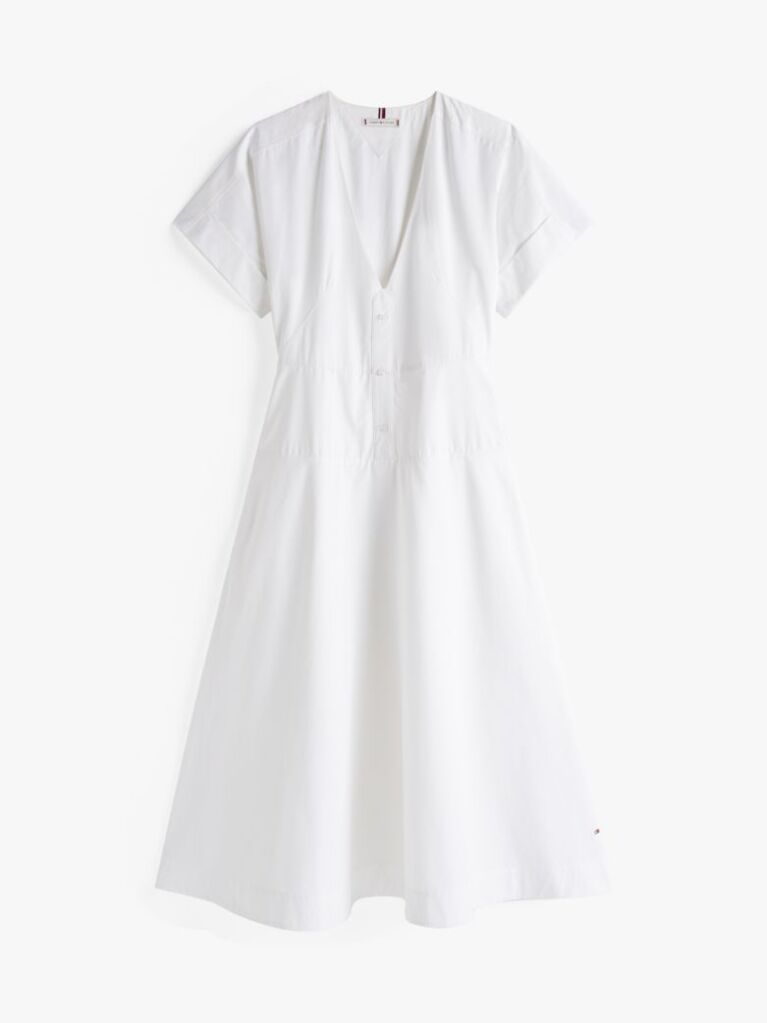 White The Runway Collection Slim Midi Shirt Dress  Women